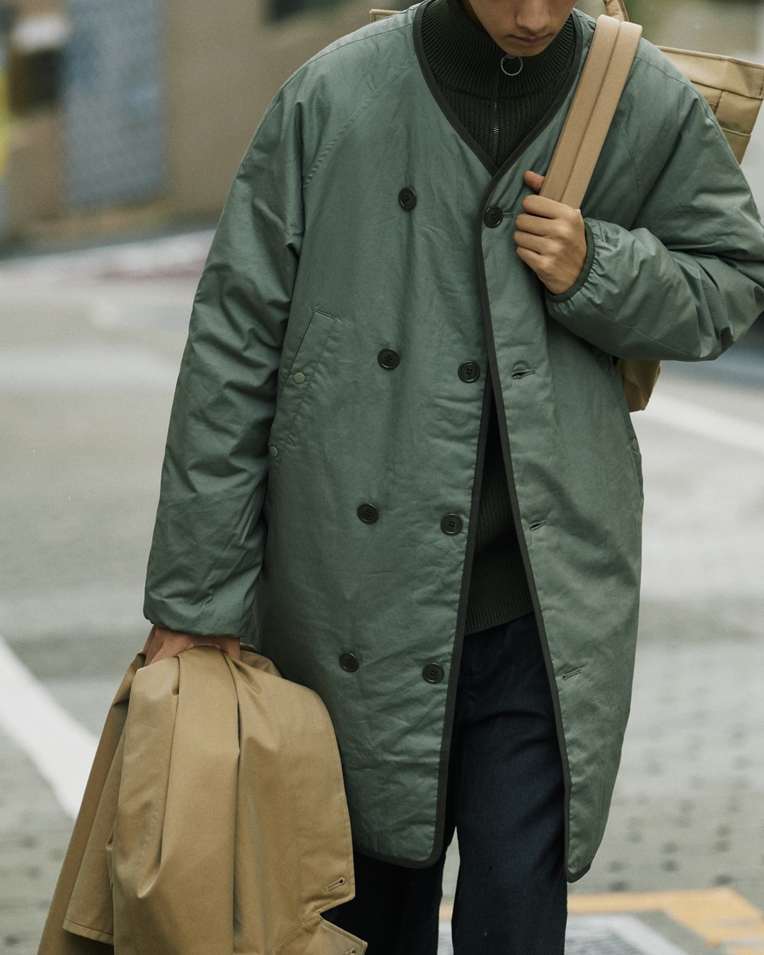 nanamica / nanamica boy in Daikanyama Vol. 18 Balmacaan and down coat.