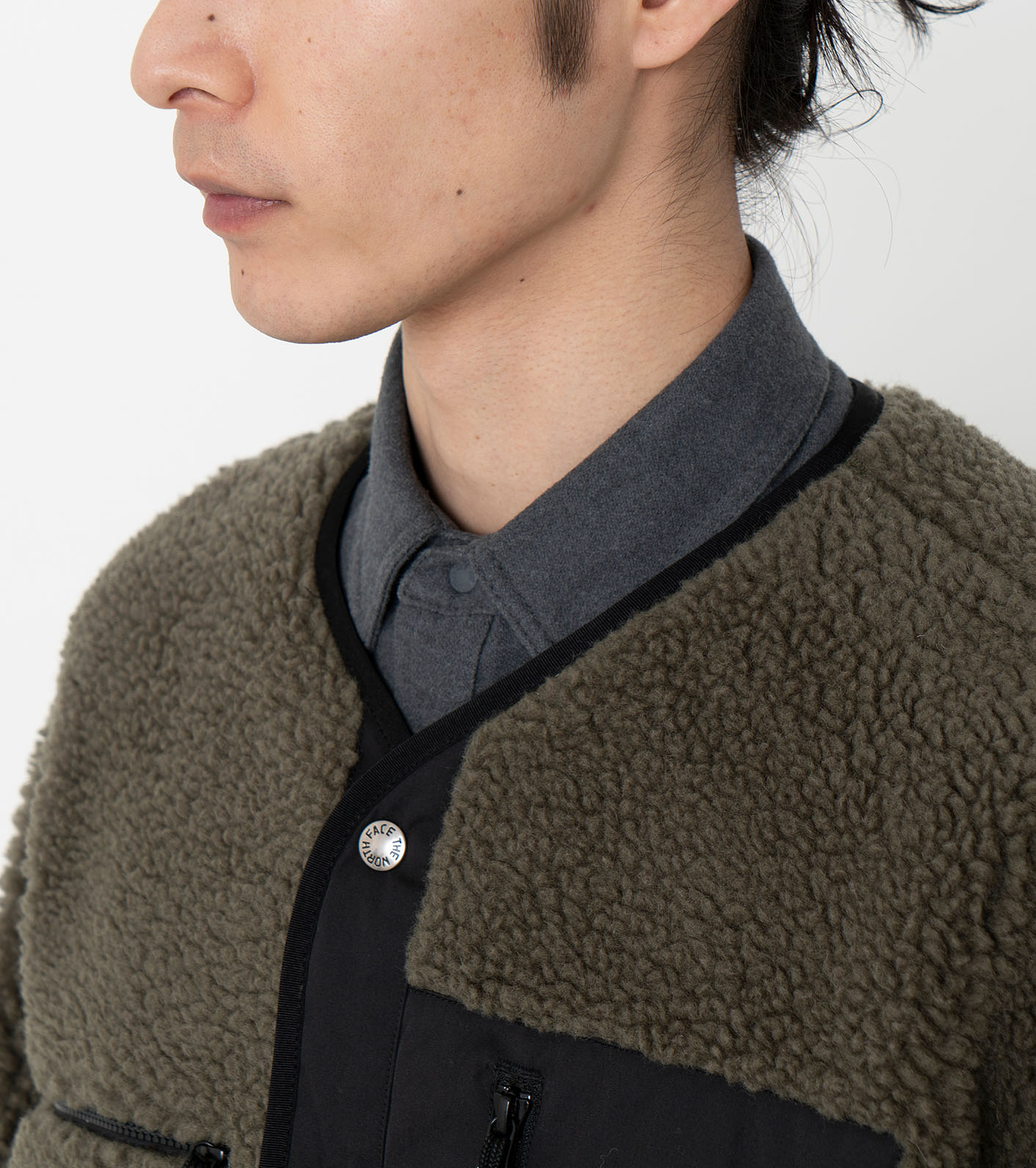 ナナミカ wool Boa Fleece Field Cardigan オリーブ - 通販