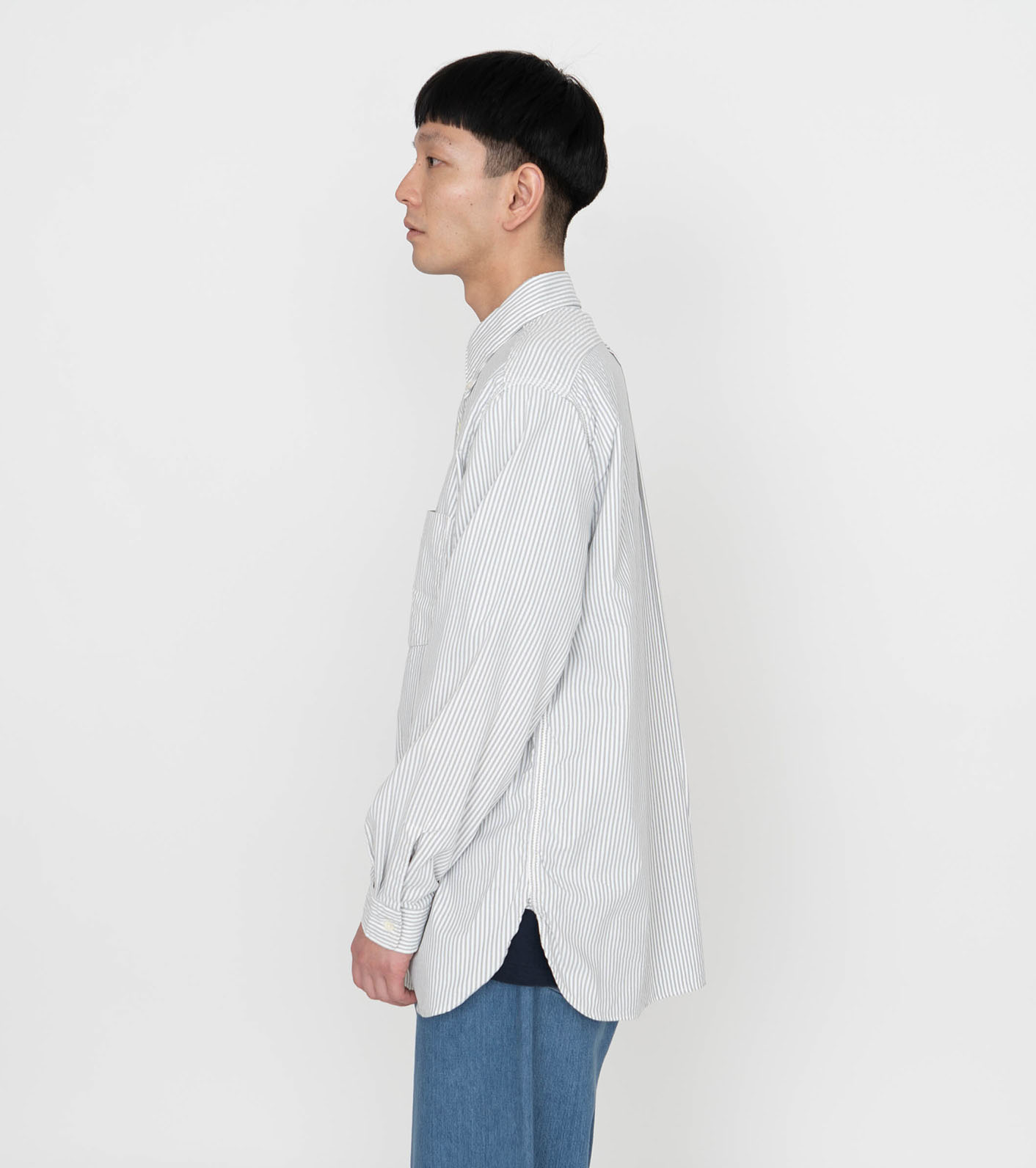 新品 ナナミカ Button Down Stripe Wind Shirt | labiela.com