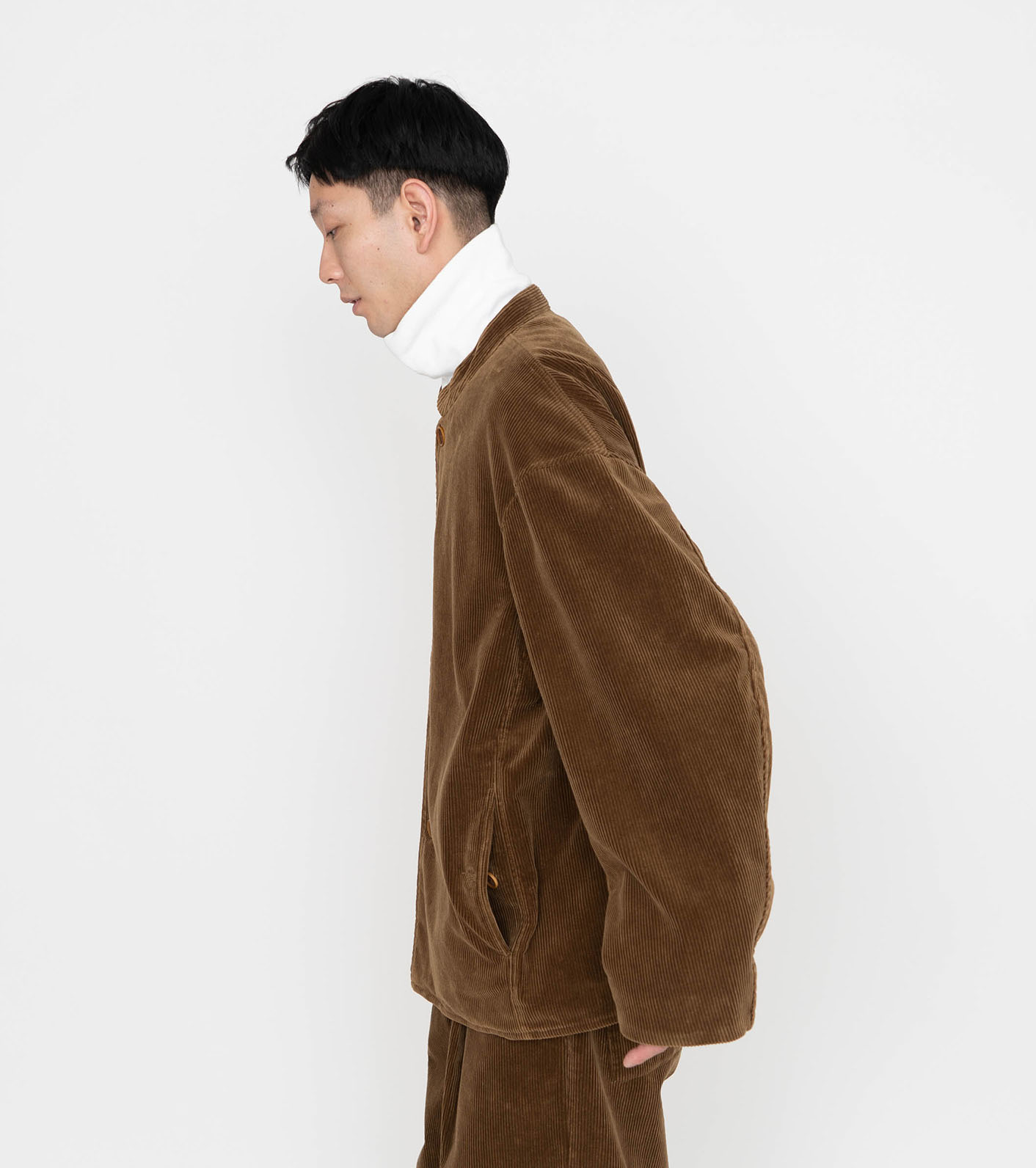 Nanamica Wool Linen Band Collar Jacket カバーオール | apsofny.com