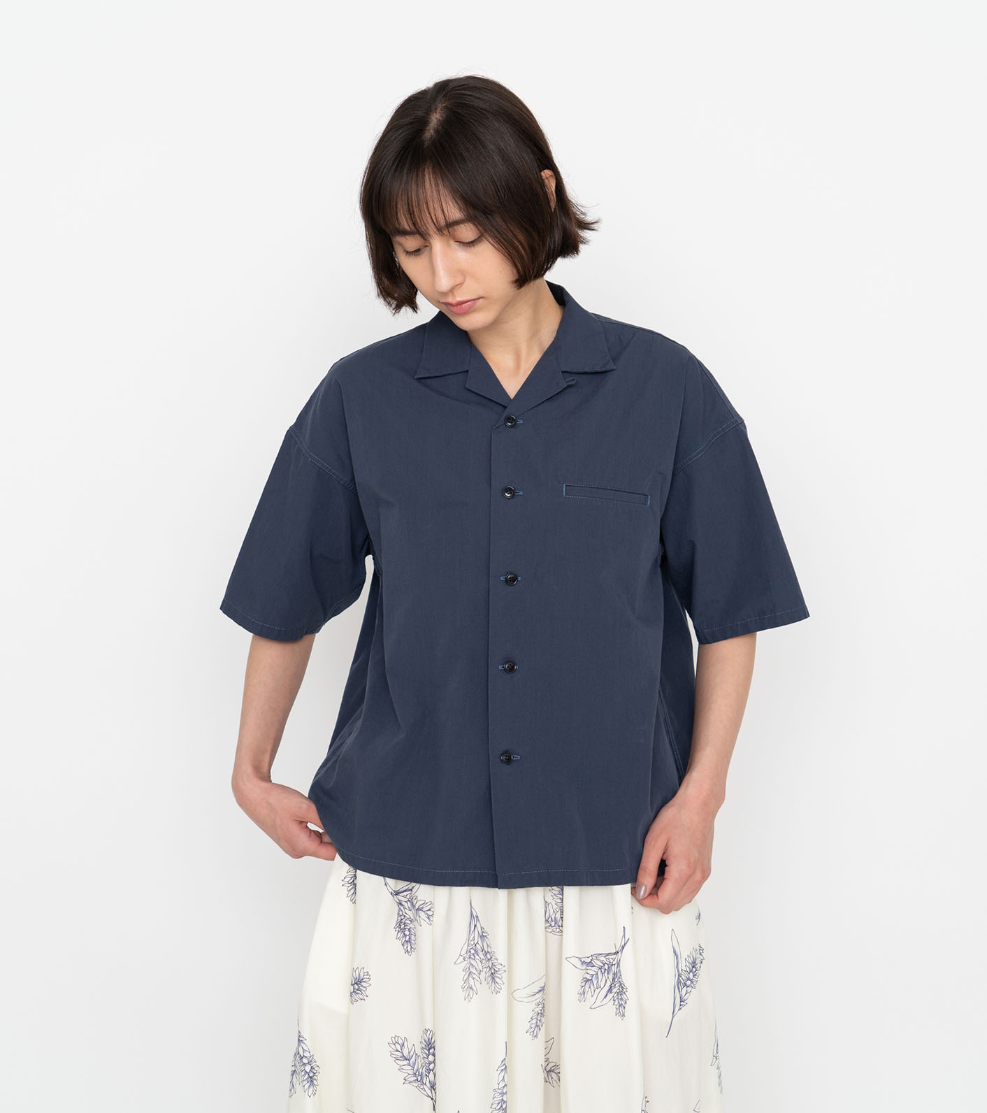 nanamica / Open Collar Wind H/S Shirt