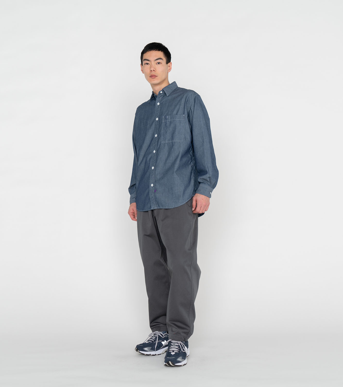 nanamica Open Collar Chambray Shirt XLナナミカシャンブレー - シャツ