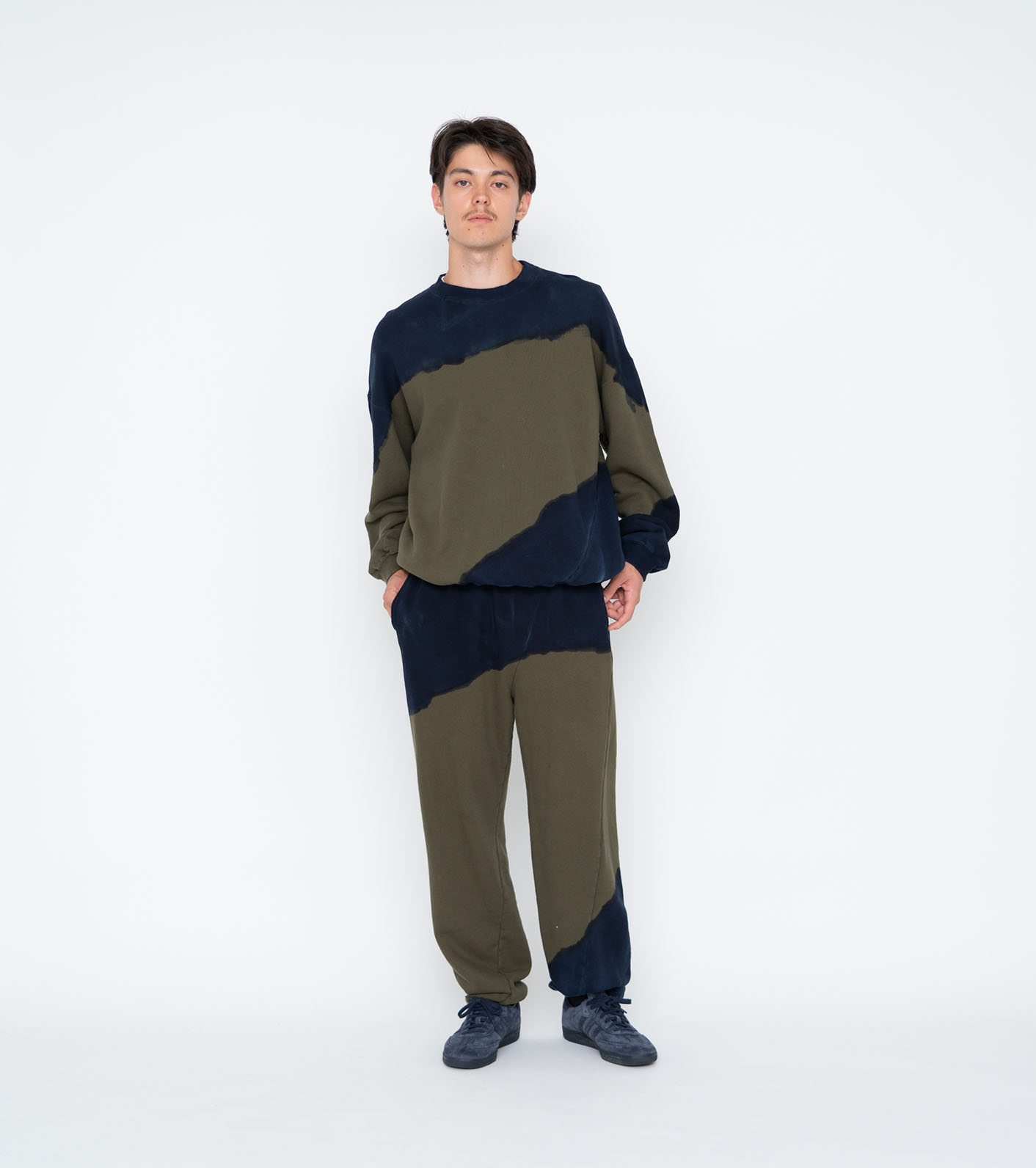 NOMA t.d.◇ボトム/O/コットン/BRW/無地/22AW/Hand Dyed Twist Sweat