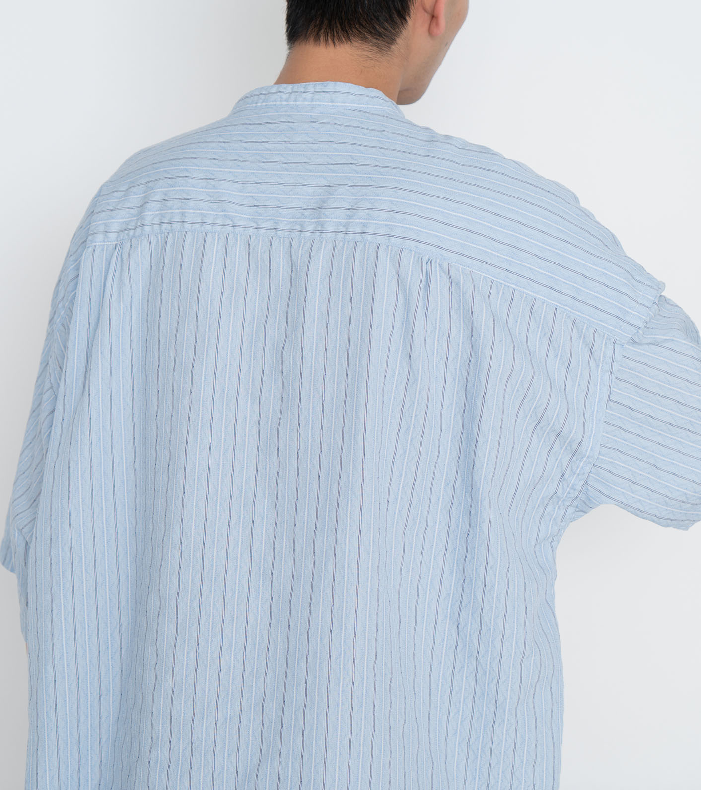 nanamica / Band Collar Dobby Stripe S/S Shirt