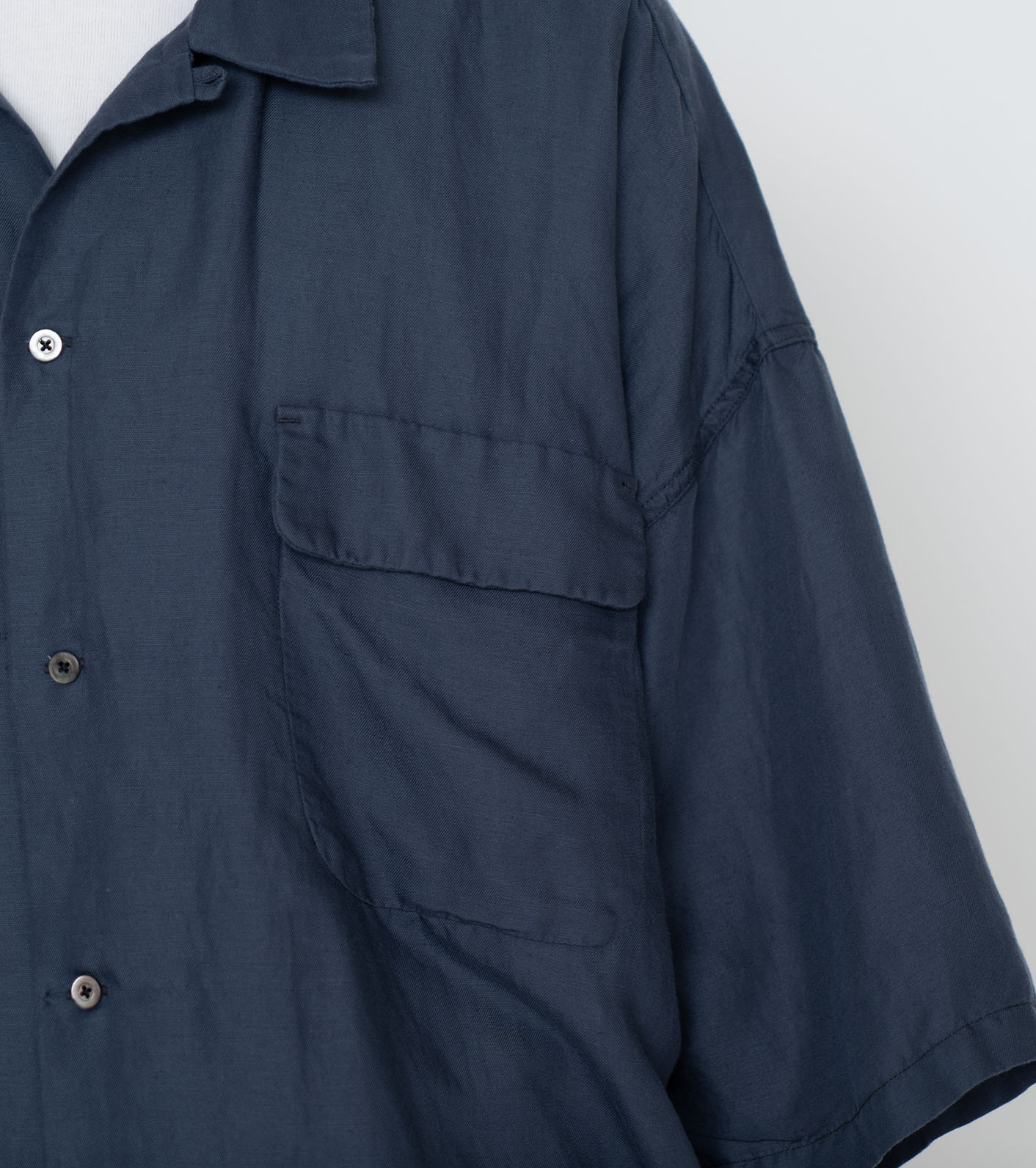 nanamica / Open Collar Cupra Hemp S/S Shirt