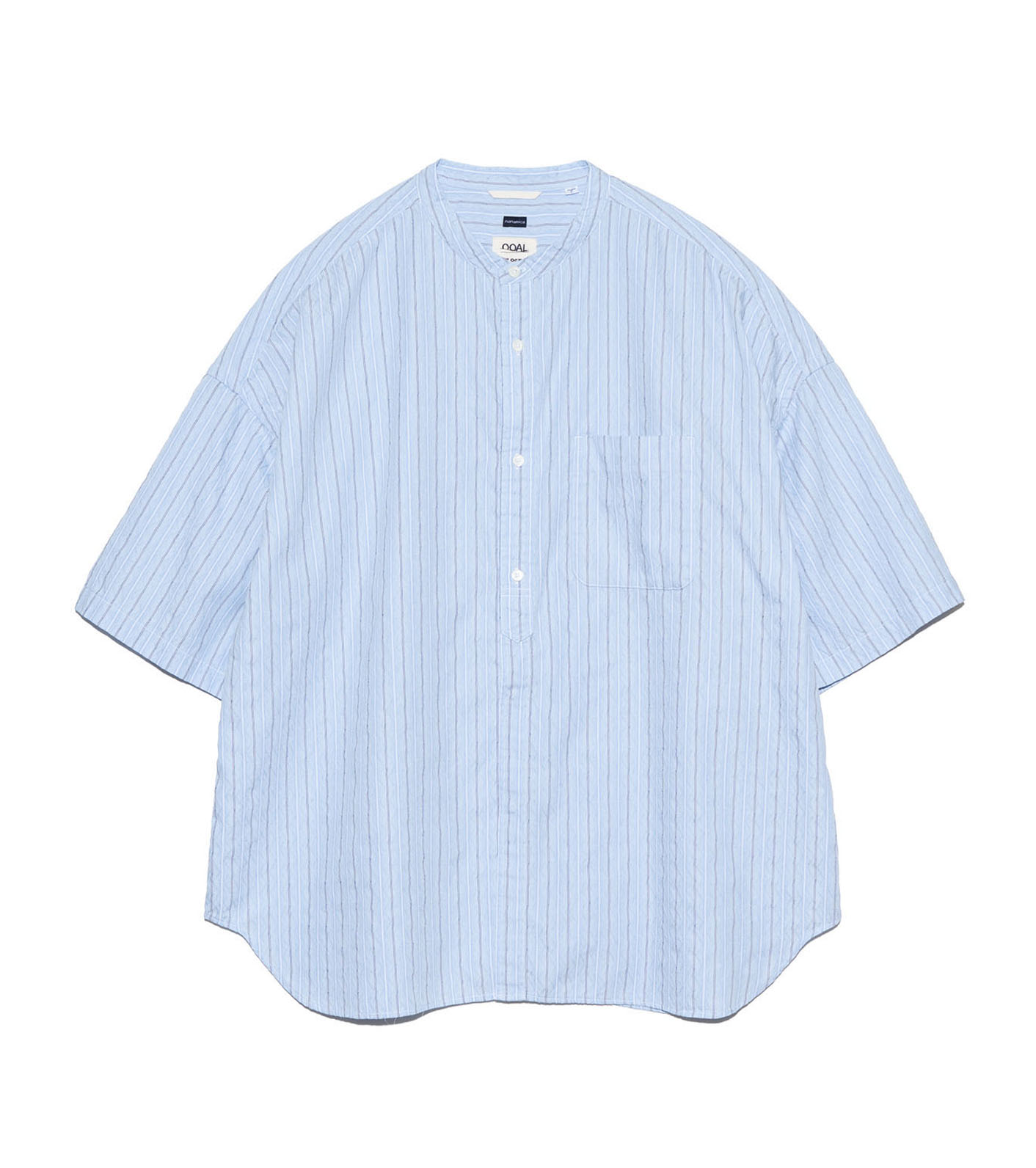 SUGS414ナナミカ Band Collar Dobby Stripe Shirt