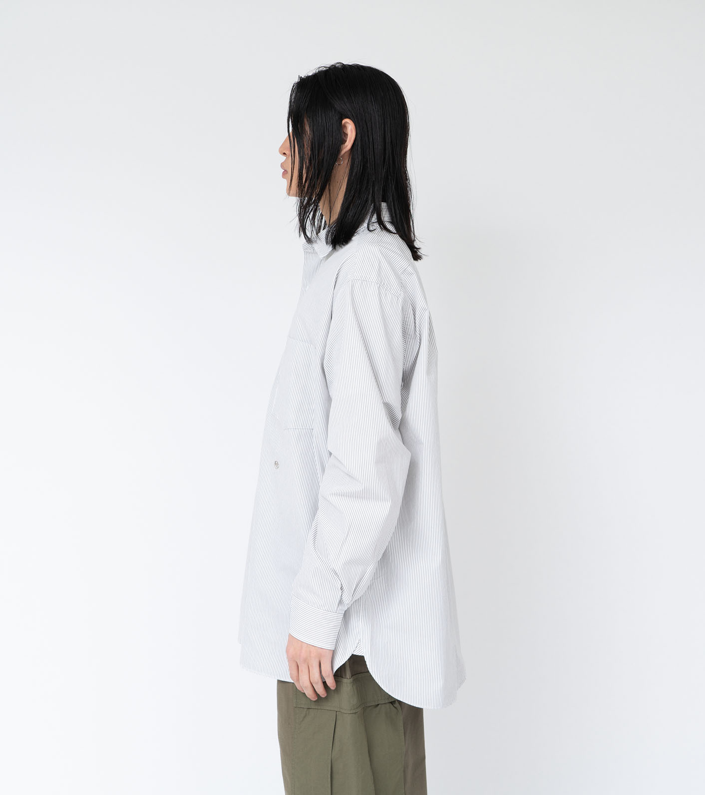 nanamica / Regular Collar Stripe Wind Shirt