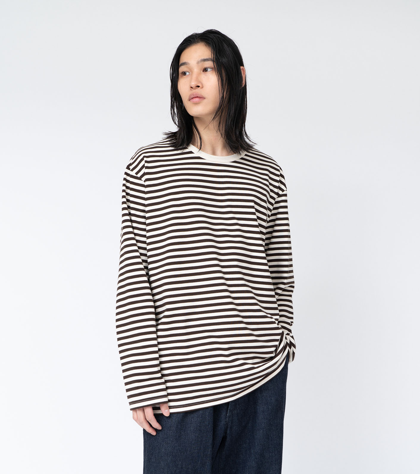 nanamica / COOLMAX Stripe Jersey L/S Tee